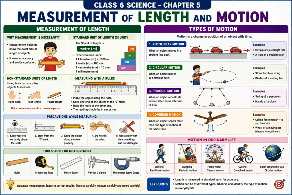 Measurement of Length and Motion Class 6 Notes